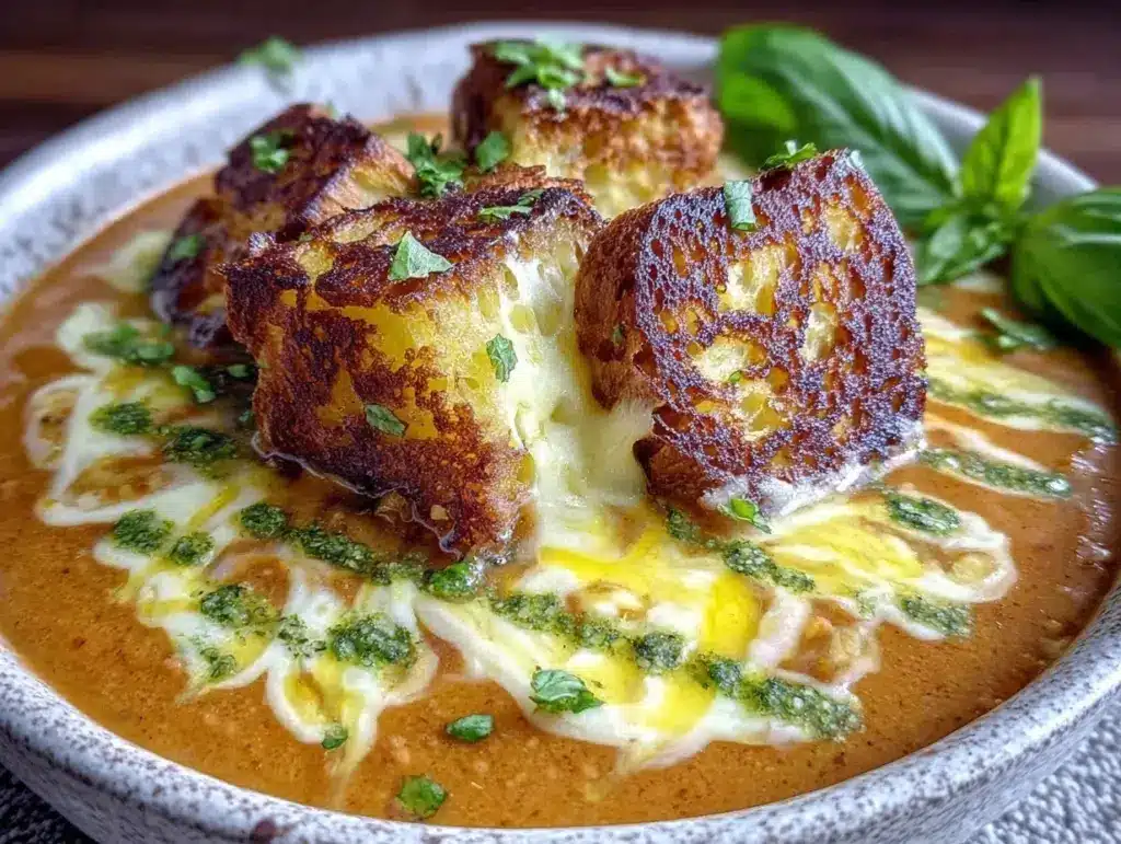 creamy tomato basil soup - featured image
