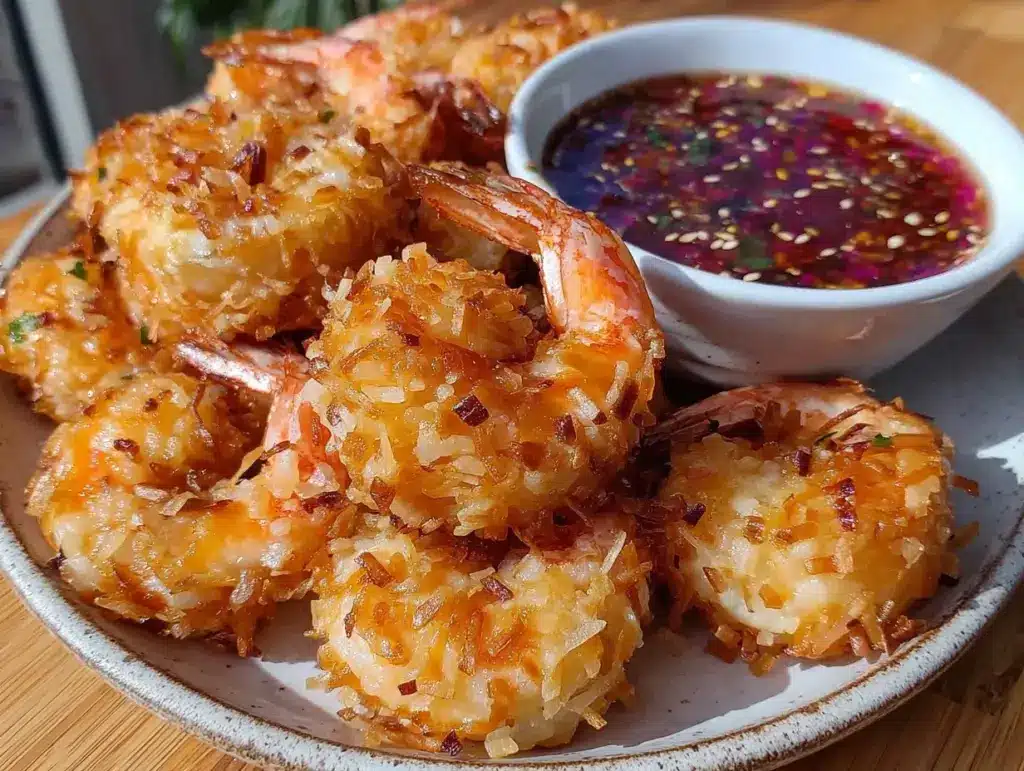crispy air fryer coconut shrimp - featured image