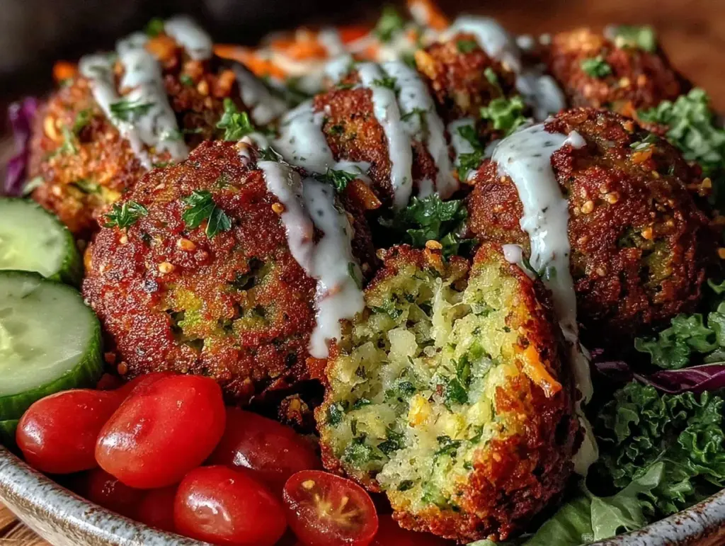 crispy air fryer falafel bowl - featured image