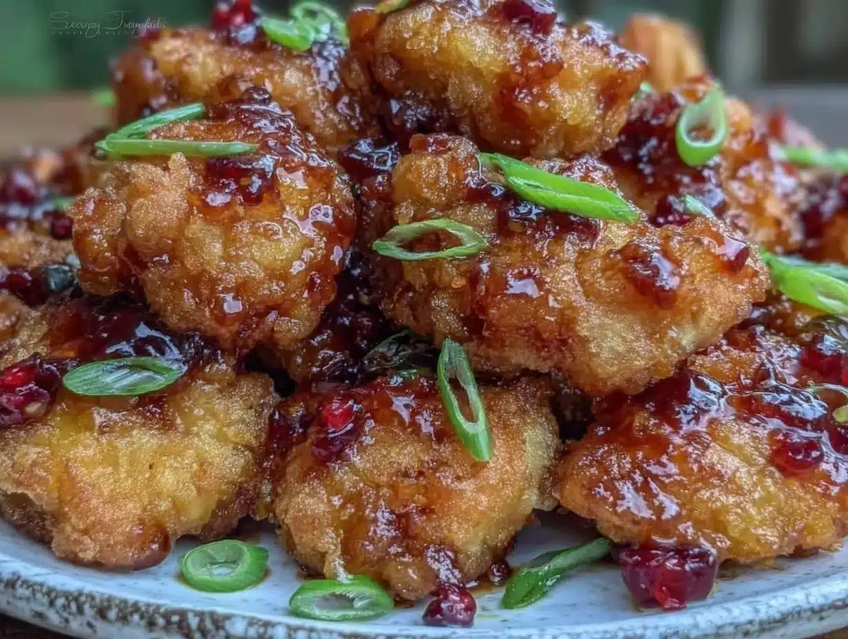 crispy air fryer General Tso chicken bites preparation steps