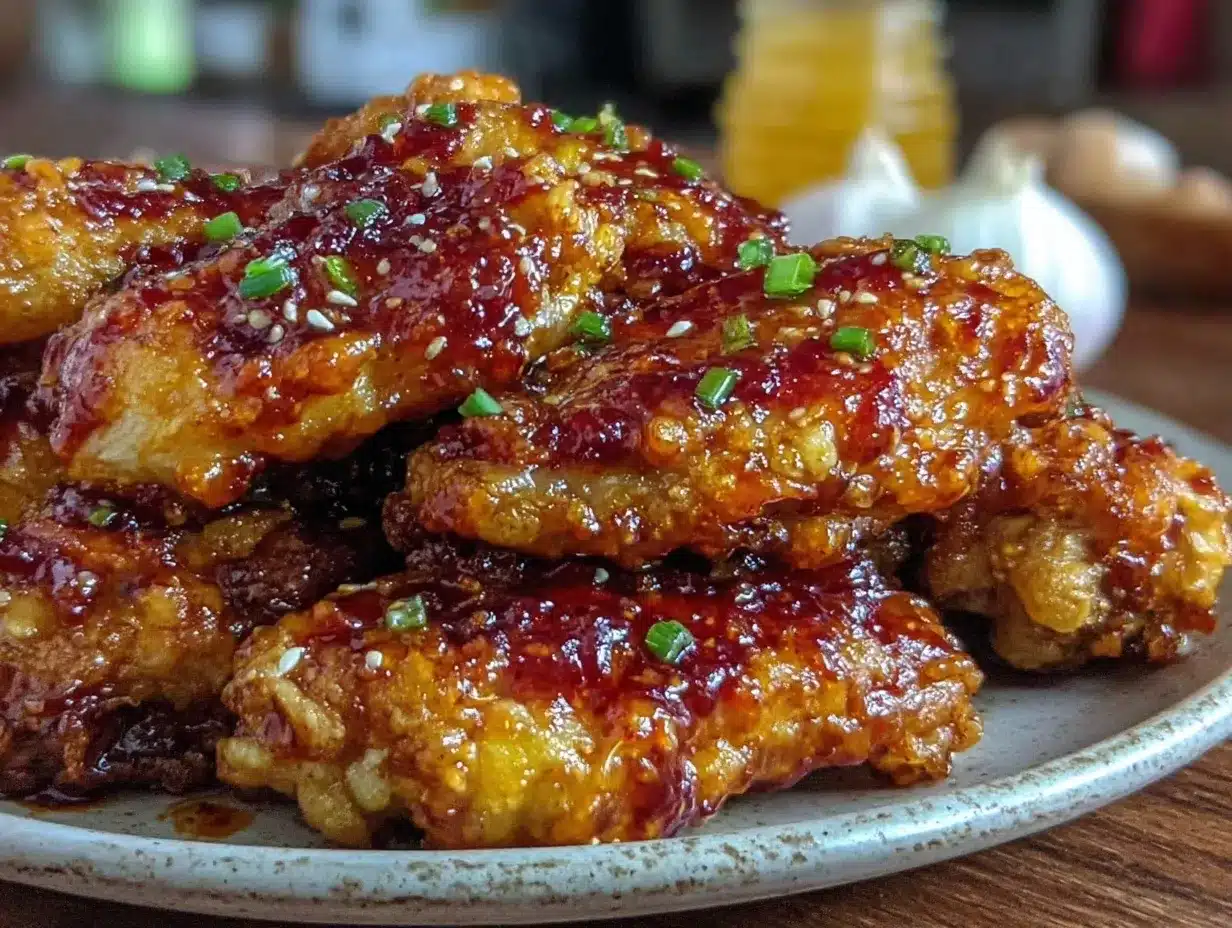 crispy air fryer honey garlic chicken wings preparation steps