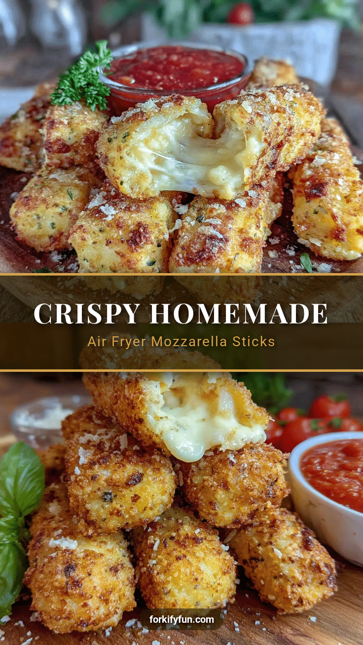 crispy air fryer mozzarella sticks recipe