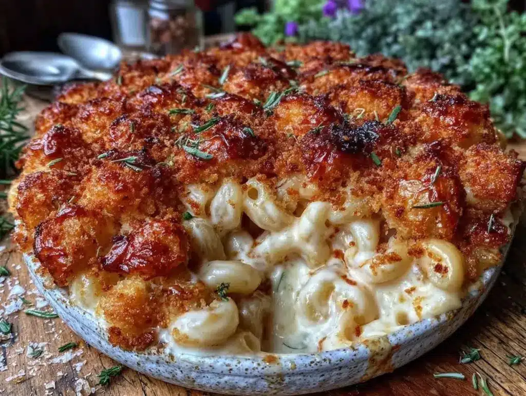 crispy baked mac and cheese - featured image