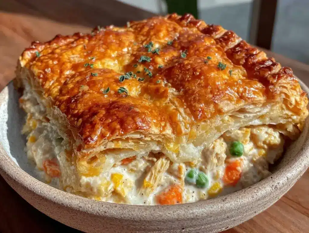 crispy chicken pot pie - featured image