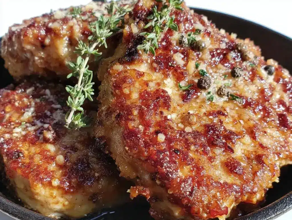 crispy garlic parmesan pork chops - featured image