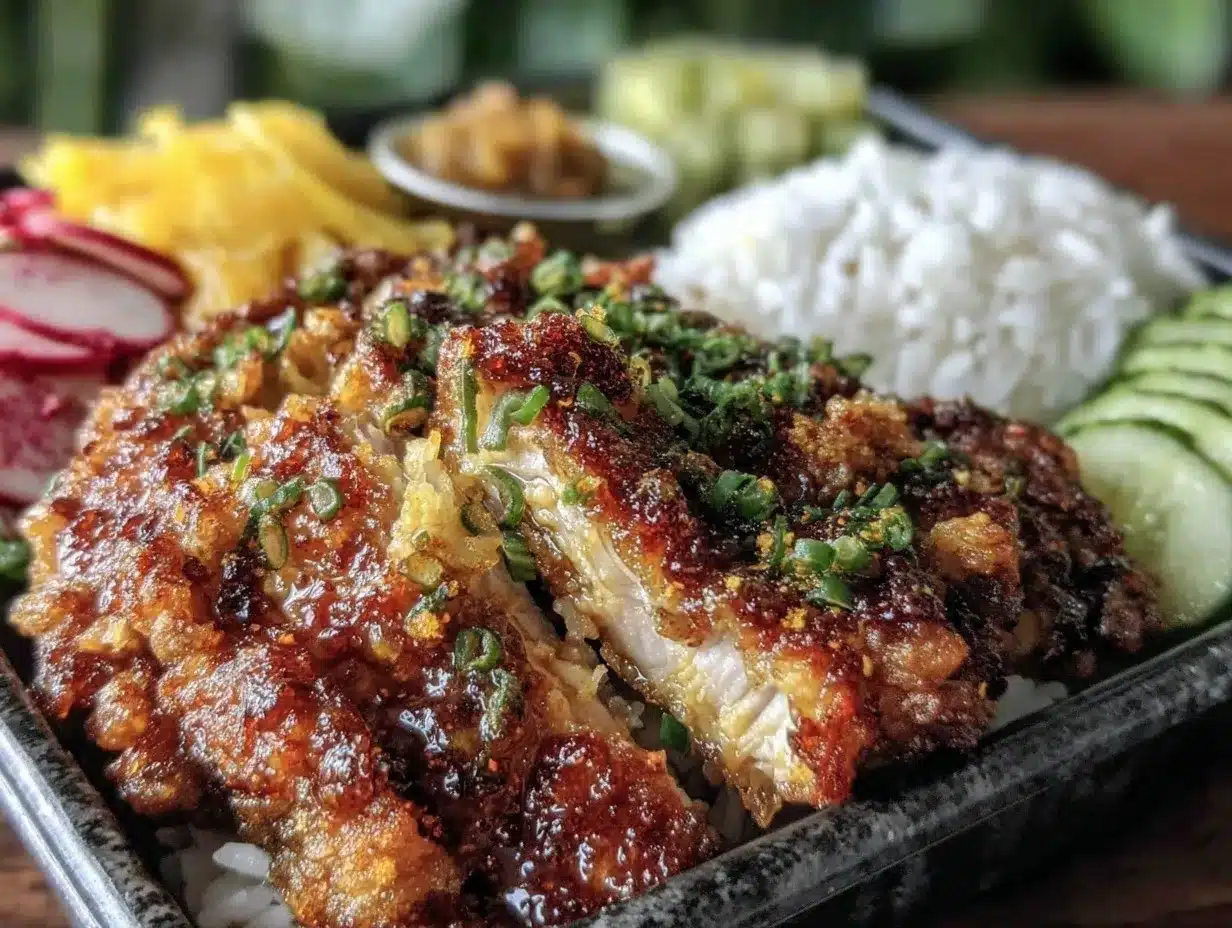 crispy korean chicken bento box preparation steps