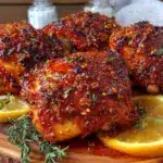 crispy lemon garlic butter chicken thighs - featured image