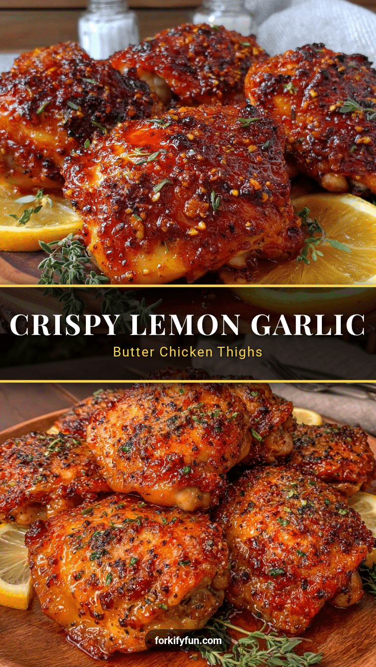 crispy lemon garlic butter chicken thighs recipe