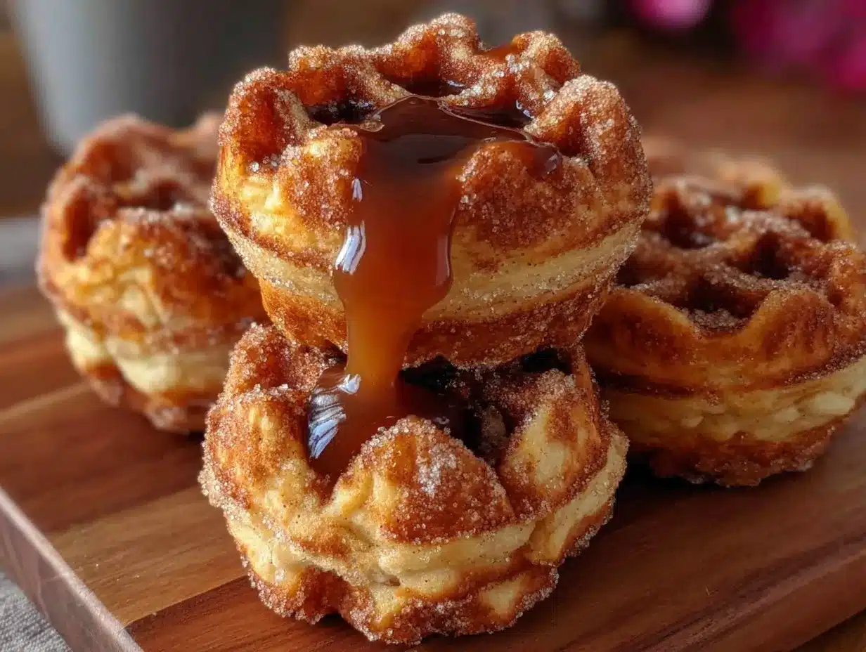 crispy mini churro waffle bites preparation steps