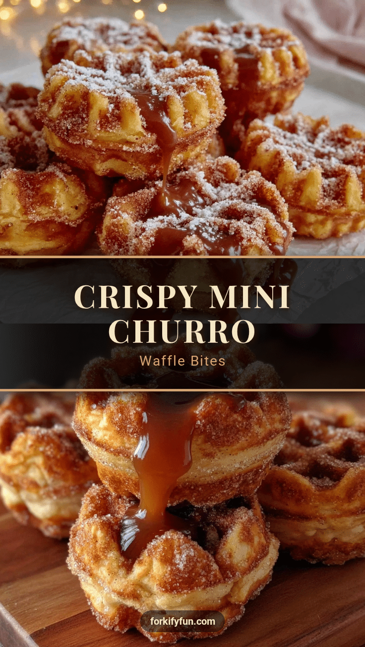 crispy mini churro waffle bites recipe