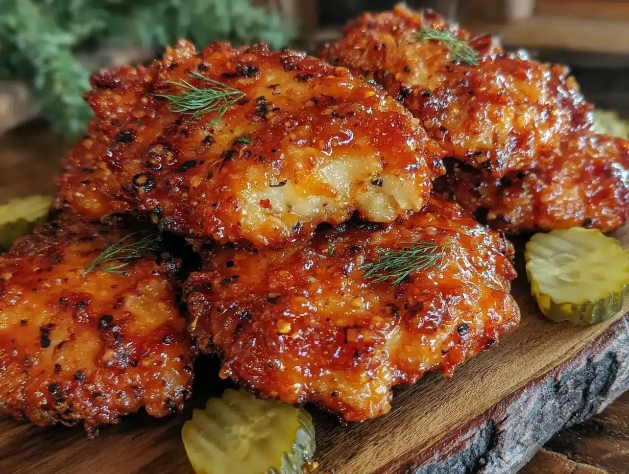 crispy Nashville hot chicken tenders preparation steps