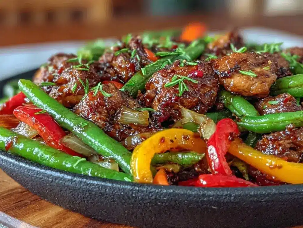 crispy one-pan teriyaki chicken stir-fry - featured image