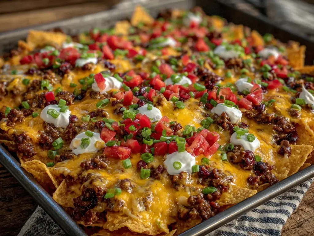 crispy sheet pan loaded Frito pie - featured image