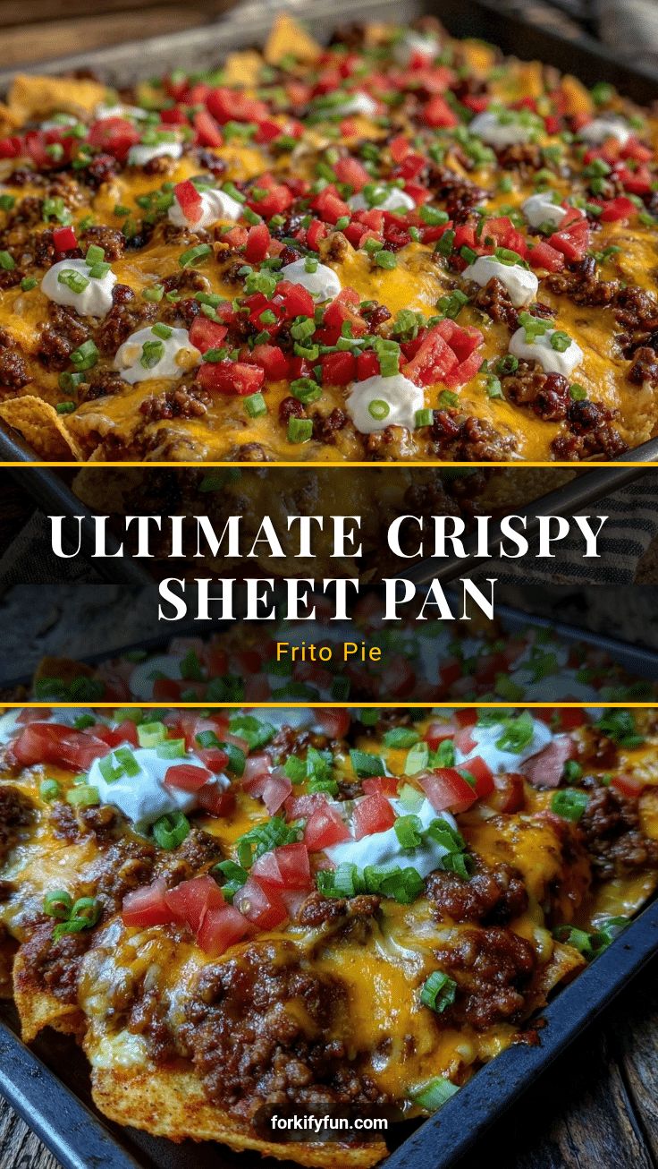 crispy sheet pan loaded Frito pie recipe