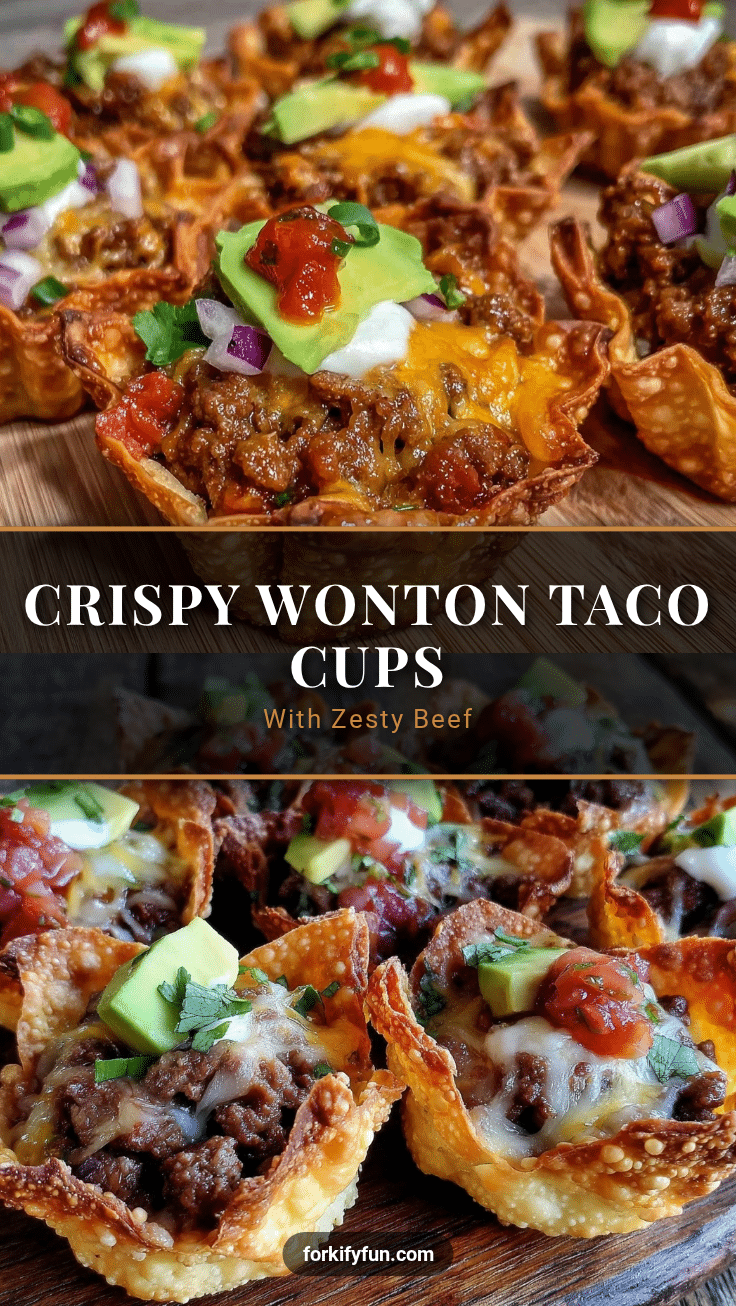 crispy wonton taco cups recipe