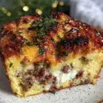 easy cheesy sausage casserole - featured image