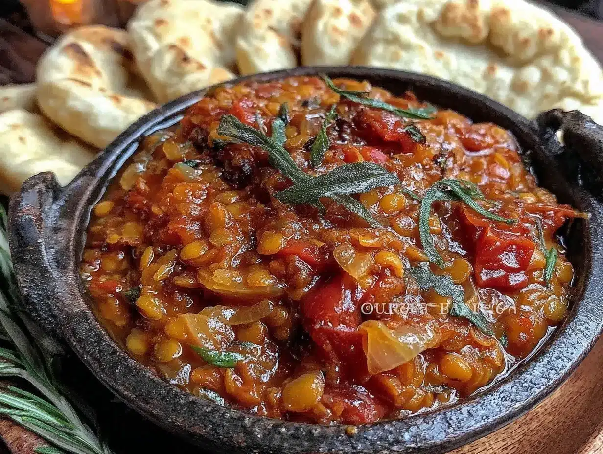 Ethiopian lentil stew preparation steps