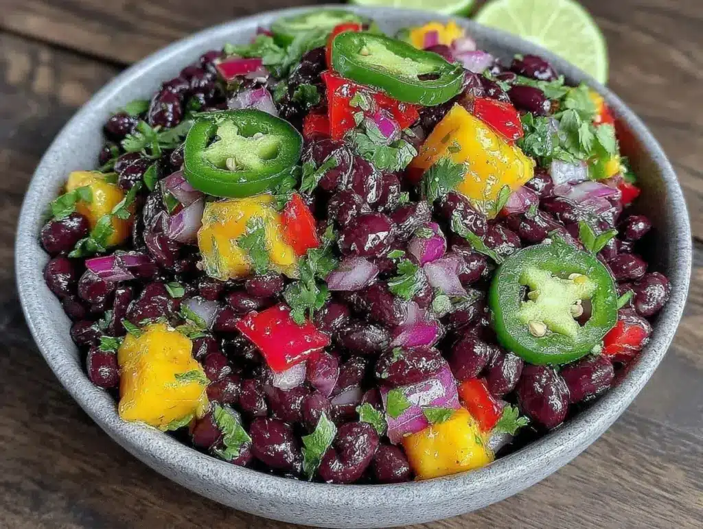 fresh Cuban black bean and mango salsa salad - featured image