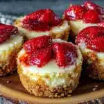frozen strawberry cheesecake bites - featured image