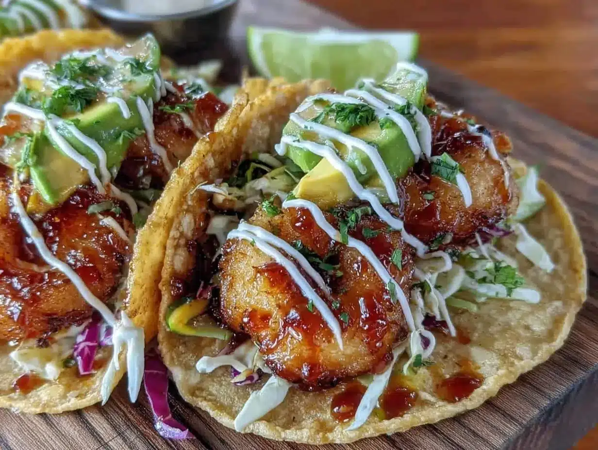 garlic chili crispy shrimp tacos preparation steps
