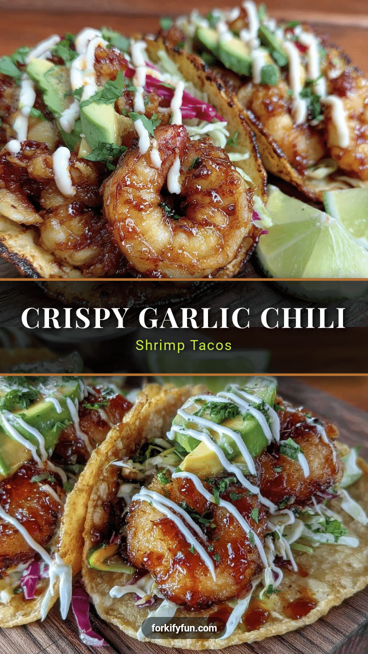 garlic chili crispy shrimp tacos recipe