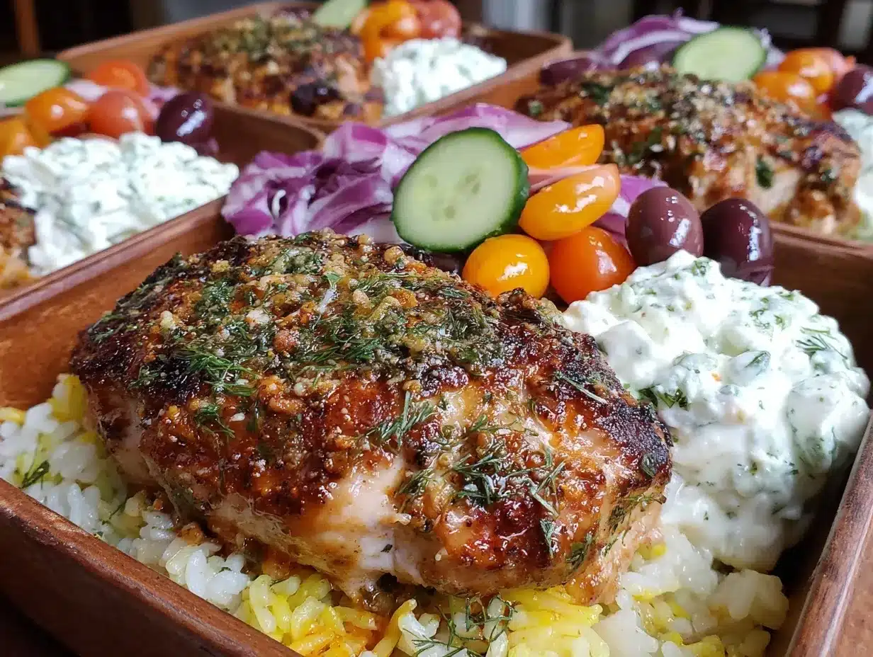 Greek Chicken Meal Prep Bowls preparation steps