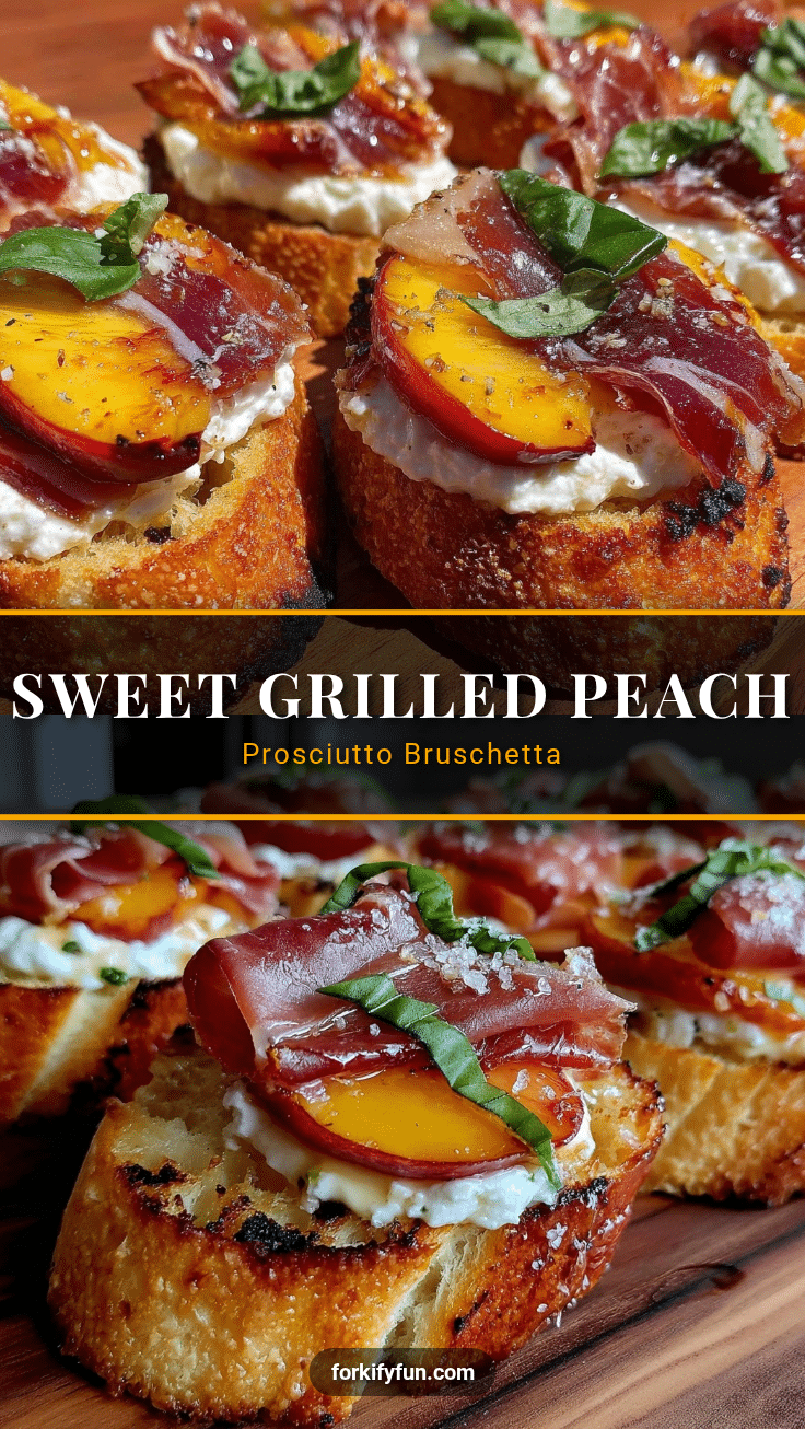 grilled peach and prosciutto bruschetta recipe