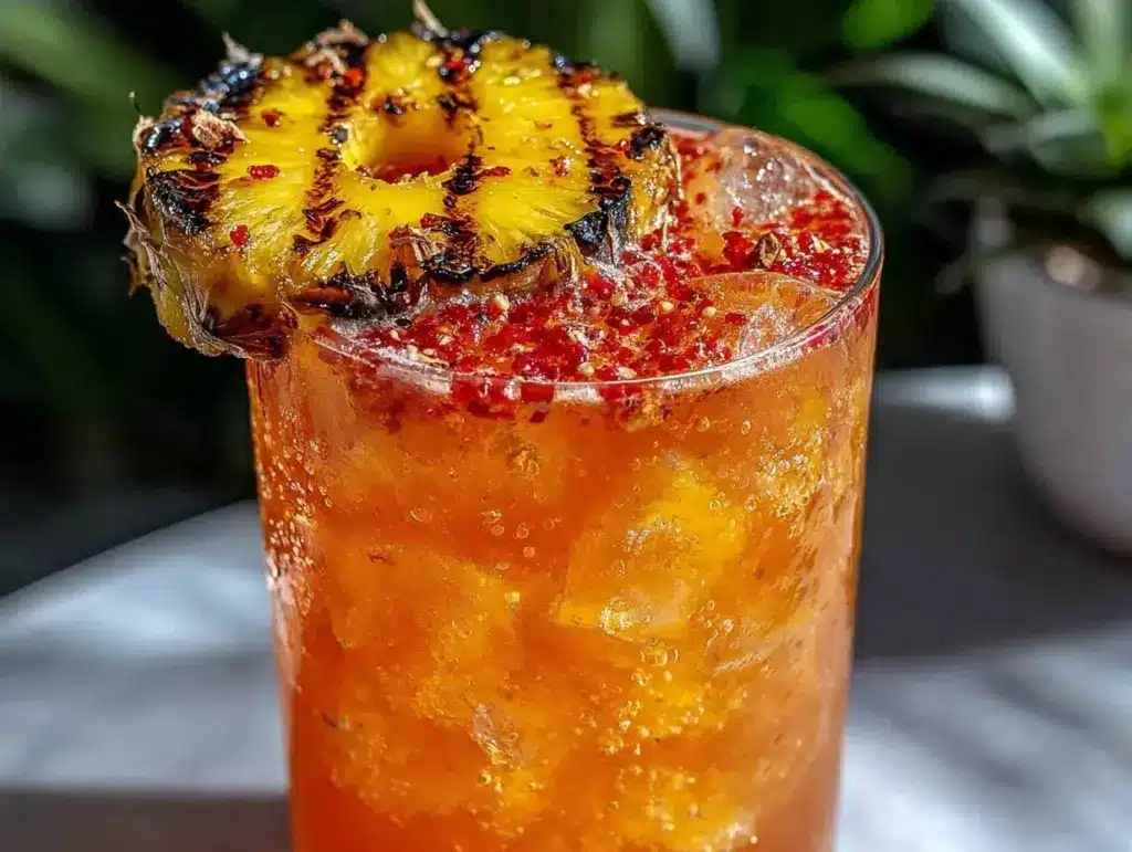 grilled pineapple rum punch - featured image