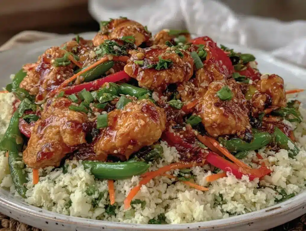healthy gestational diabetes chicken stir-fry - featured image