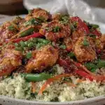 healthy gestational diabetes chicken stir-fry - featured image