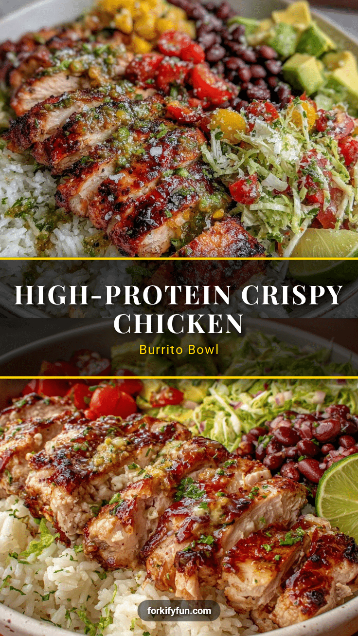 healthy high-protein chicken burrito bowl recipe