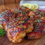 honey sriracha grilled chicken thighs - featured image