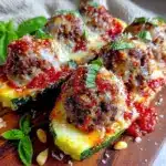 keto meatball zucchini boats - featured image