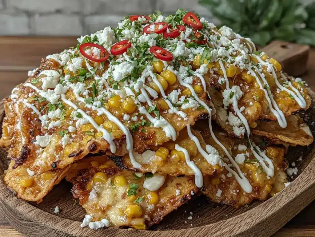loaded elote street corn nachos - featured image