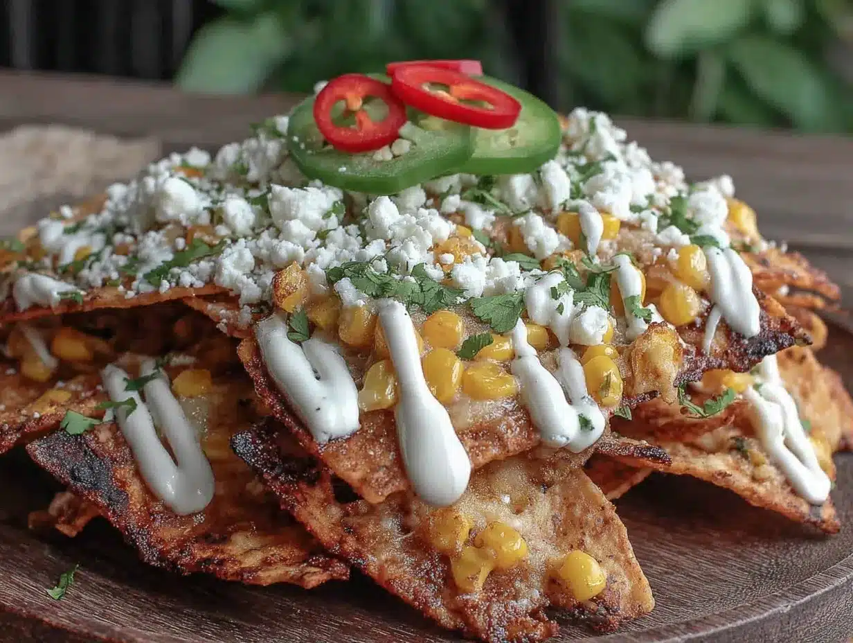 loaded elote street corn nachos preparation steps