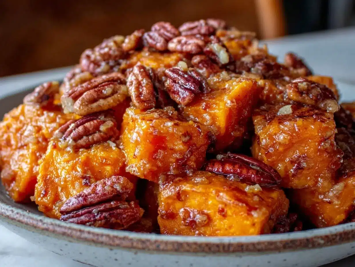 maple roasted sweet potatoes with pecans preparation steps