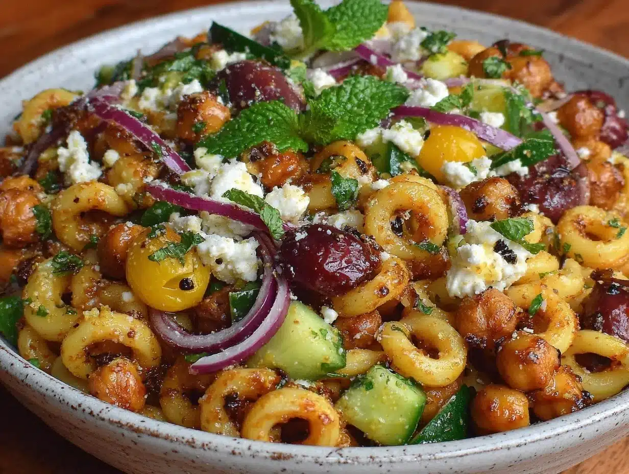 Mediterranean Chickpea Pasta Salad preparation steps