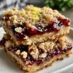 mulberry crumble bars - featured image