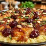 one-pan moroccan chicken with apricots and couscous - featured image