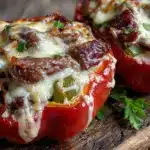 philly cheesesteak stuffed peppers - featured image