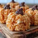 pumpkin shaped rice krispie treats - featured image