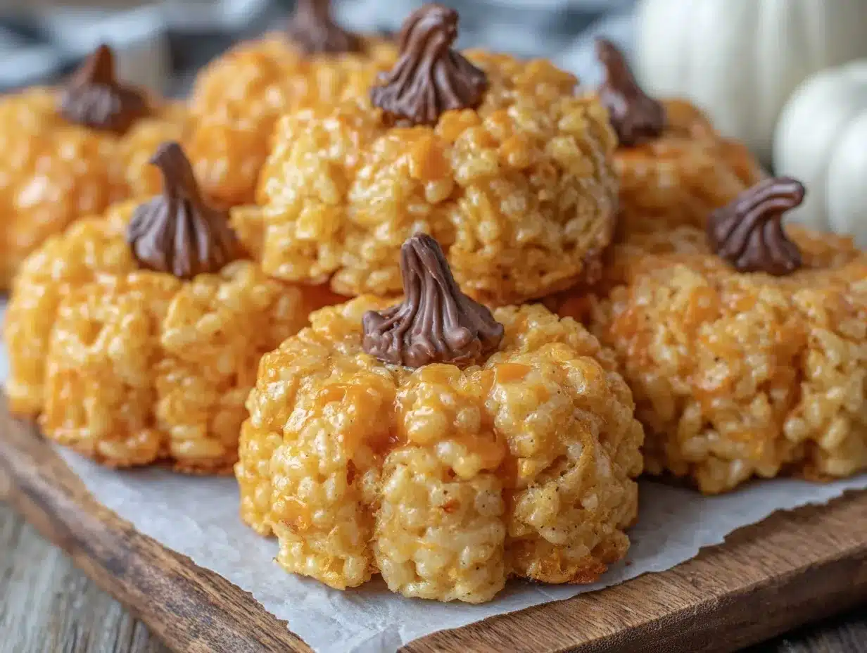pumpkin shaped rice krispie treats preparation steps