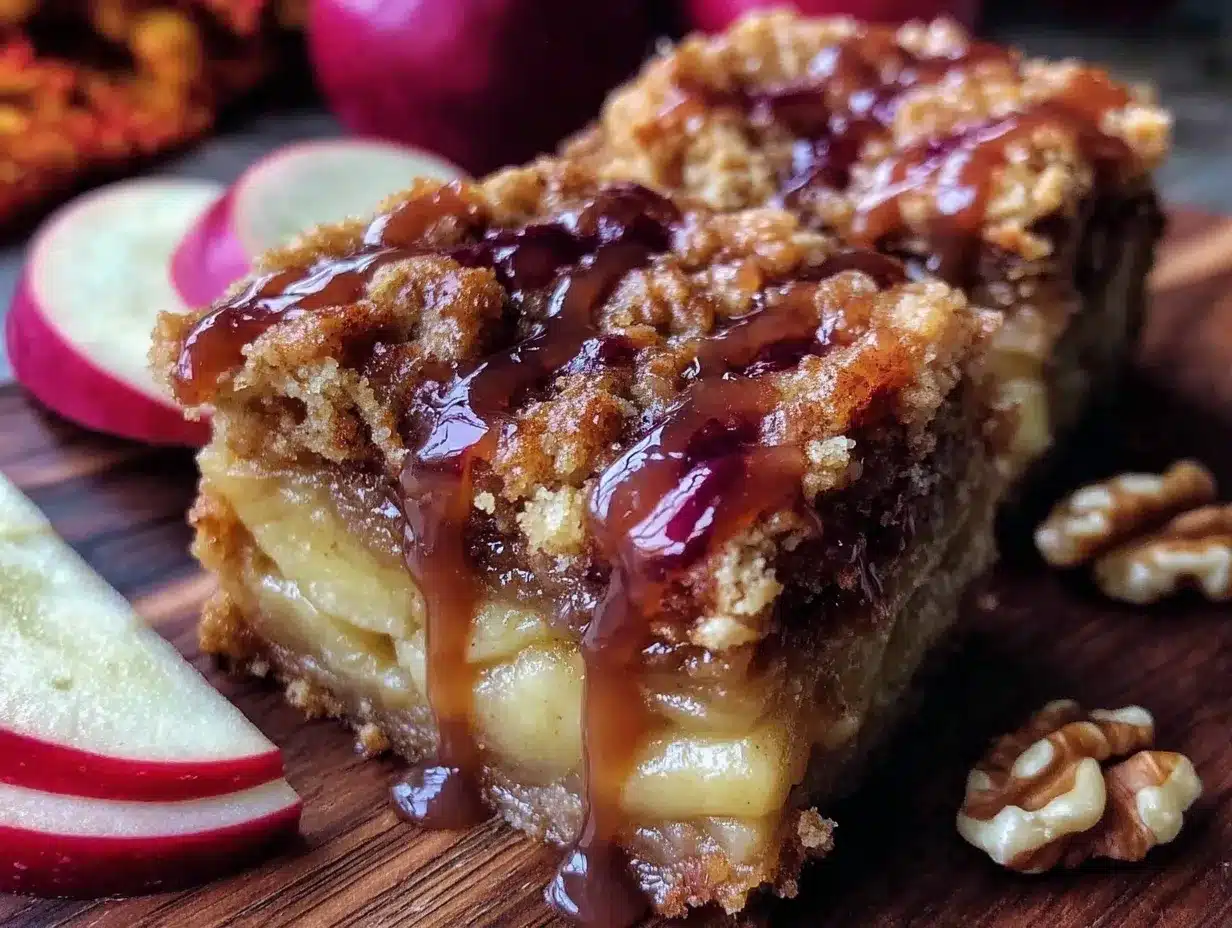 salted caramel apple crumble bars preparation steps