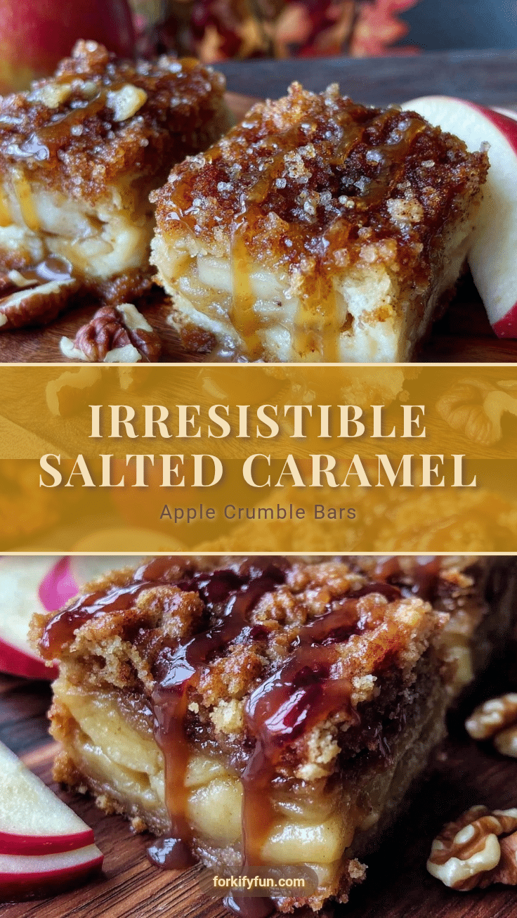 salted caramel apple crumble bars recipe