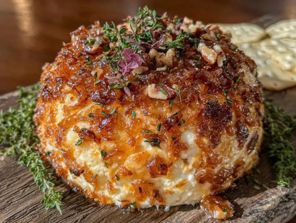 savory french onion cheese ball - featured image