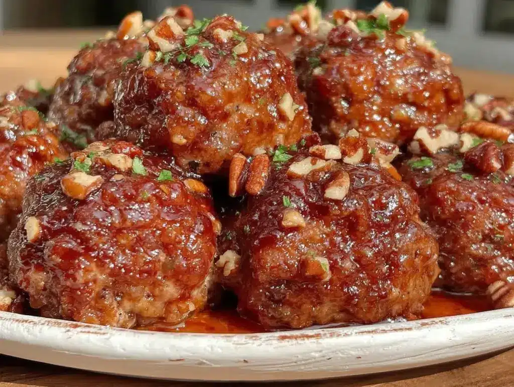 southern bourbon brown sugar meatballs - featured image