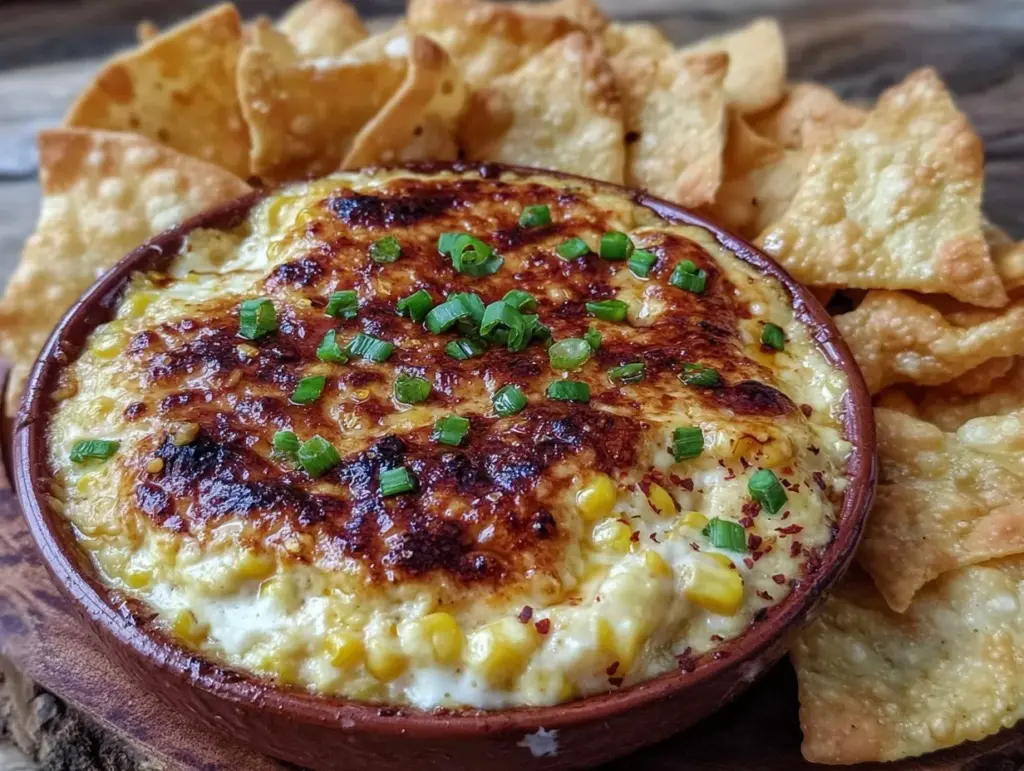 spicy korean corn cheese dip - featured image