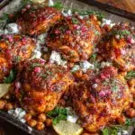 spicy sheet pan harissa chicken - featured image