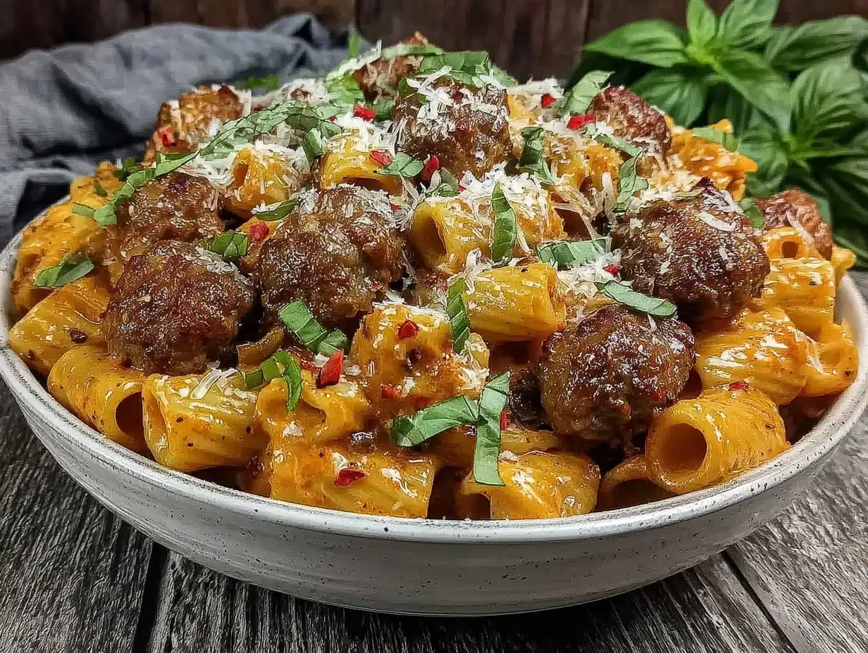 spicy vodka rigatoni preparation steps