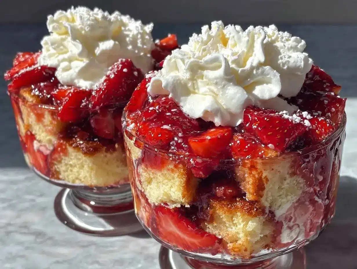 strawberry shortcake trifle cups preparation steps